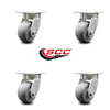 Service Caster 4 Inch Kingpinless Thermoplastic Rubber Wheel Swivel Top Plate Caster, 4PK SCC-KP30S420-TPRRD-4